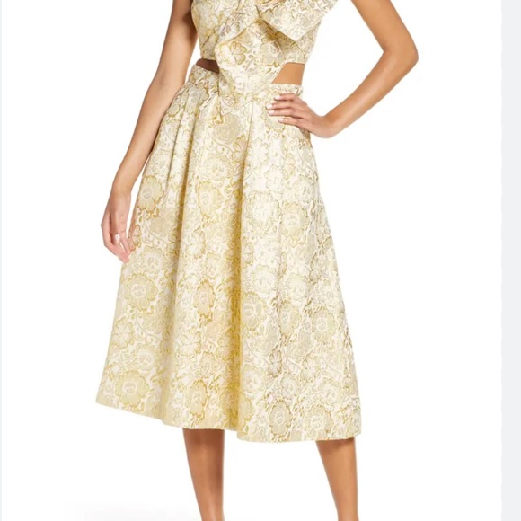 Lilly Pulitzer Beautiful Gold and Cream A-Line Skirt. Size 00 - Picture 1 of 12